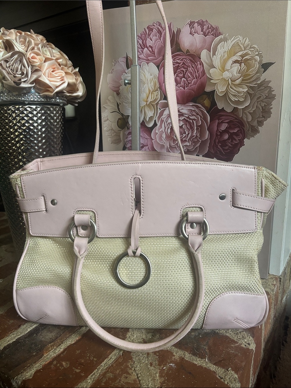 Antonio Melani Soft Pink & Cream Women’s Tote Bag